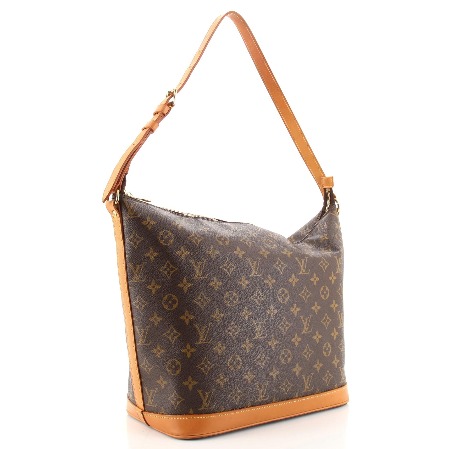 Pochette Sharon Stone Amfar Drei-Tasche mit Monogramm aus Segeltuch (Braun)