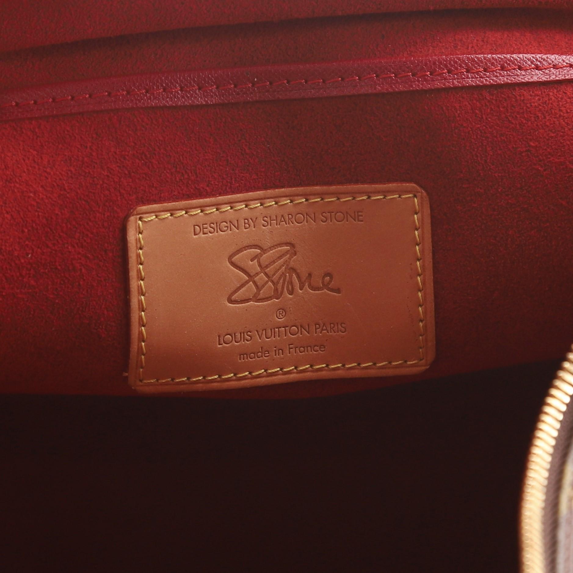 Pochette Sharon Stone Amfar Drei-Tasche mit Monogramm aus Segeltuch 3
