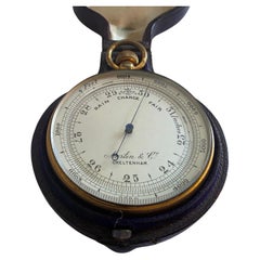 Pocket Barometer by Martin & Co Cheltenham England in Original Leather Case