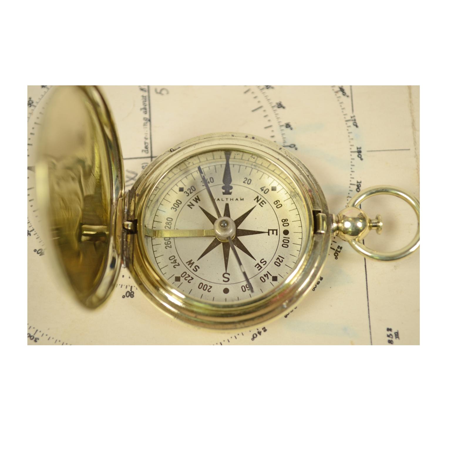 Pocket Compass for the American Army Officers WWI by Waltham In Good Condition In Milan, IT