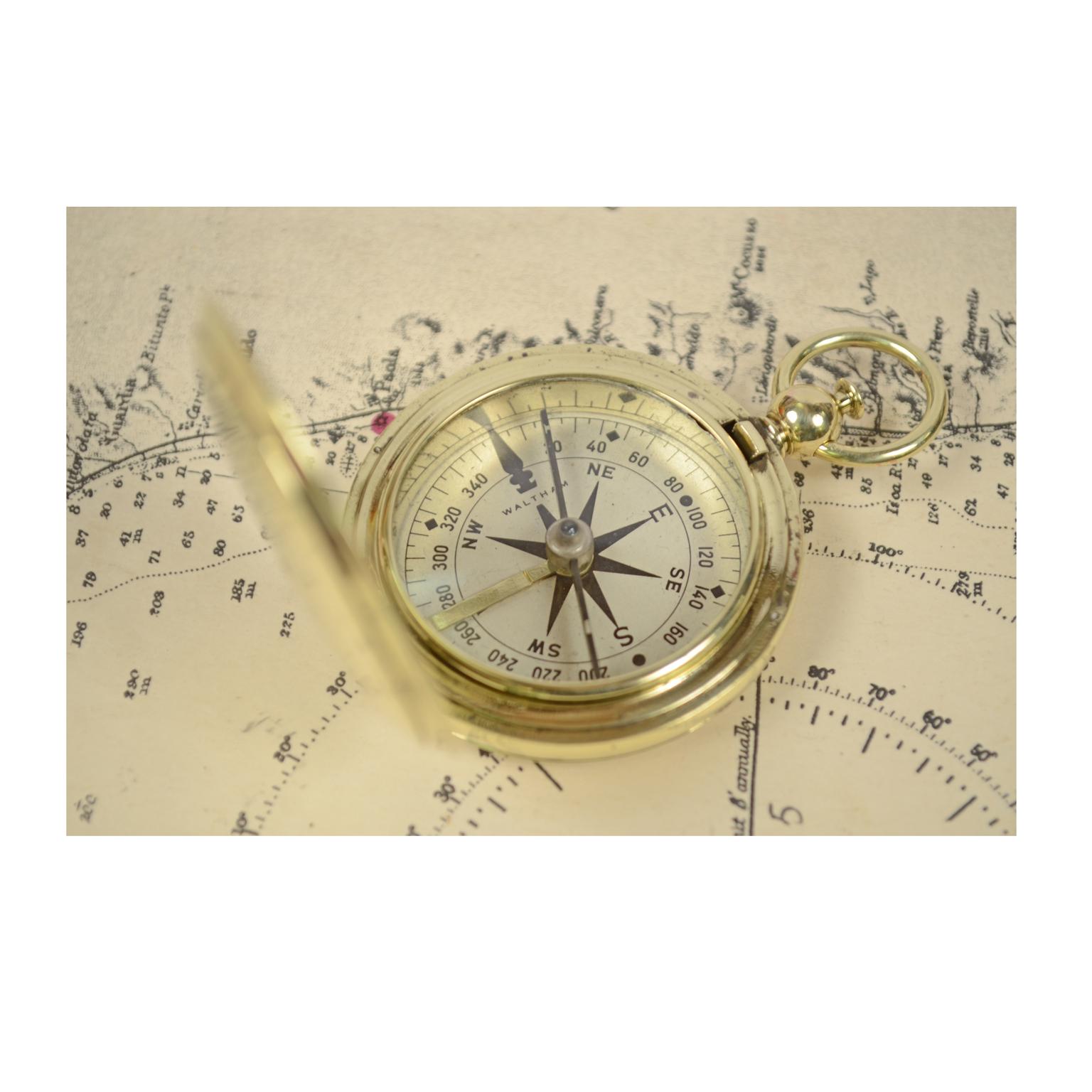 Early 20th Century Pocket Compass for the American Army Officers WWI by Waltham