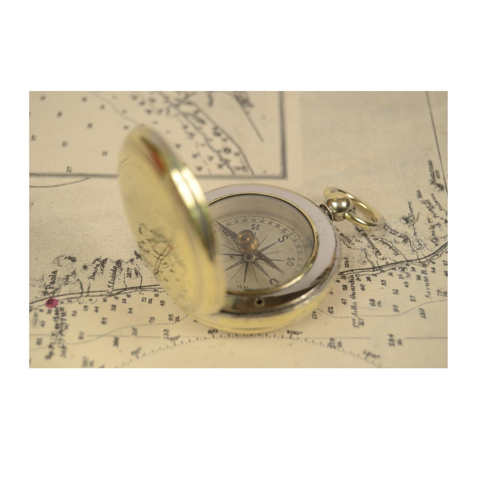 Early 20th Century Pocket Compass Made in France in the 1920s