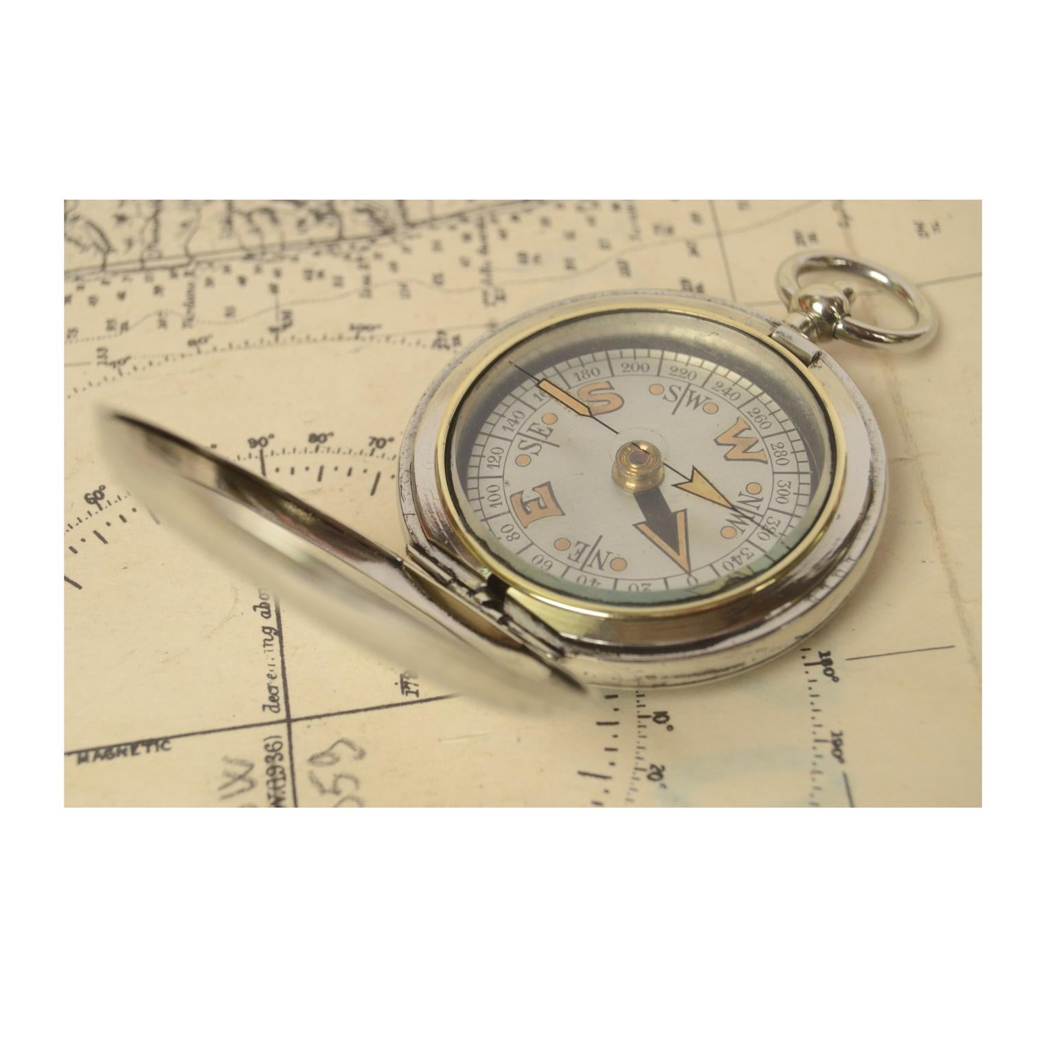 Early 20th Century Pocket Compass Used by British Aviation Officers, 1917