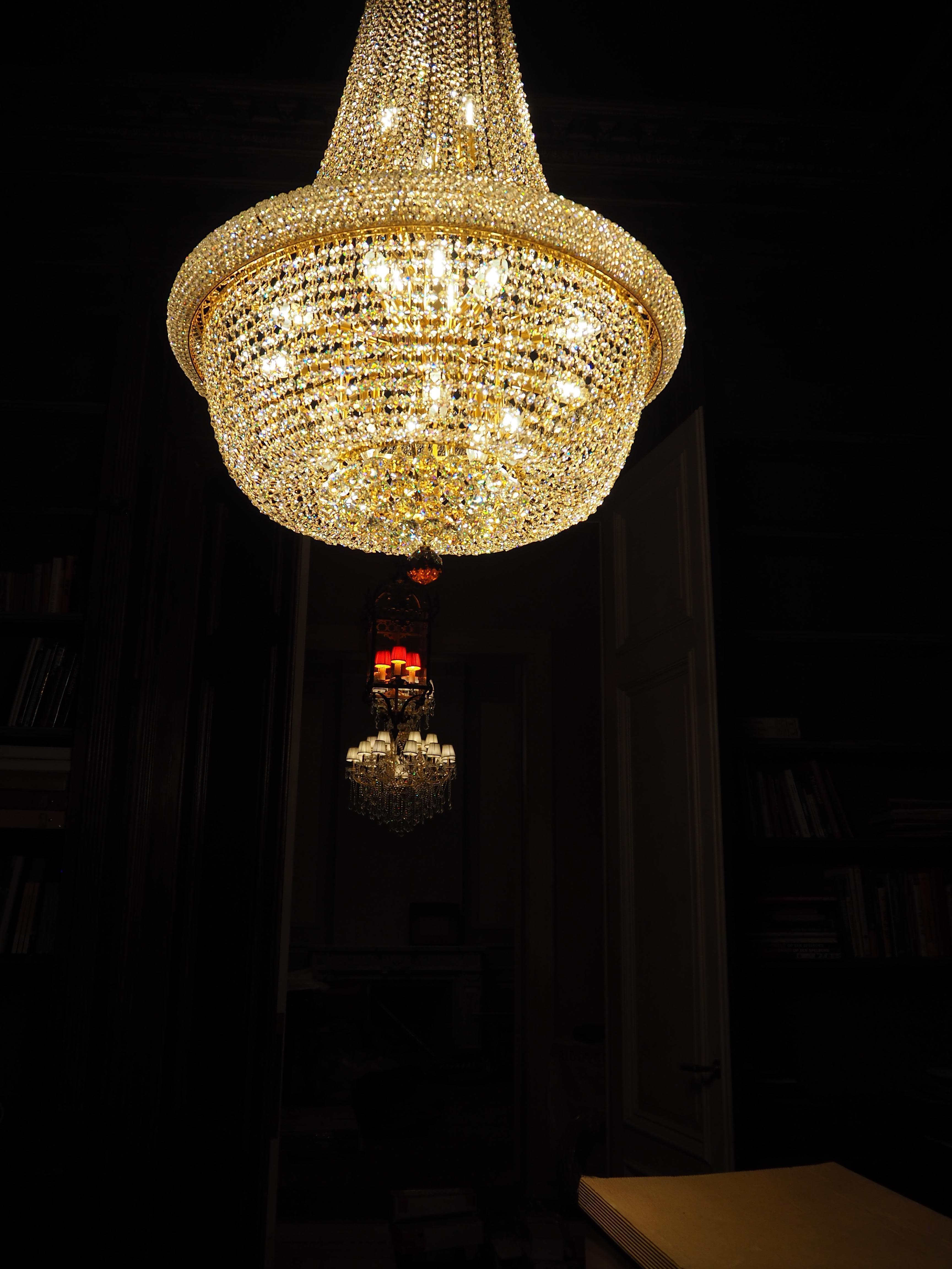 Contemporary Pocket Crown in Library with Swarovski Crystals For Sale