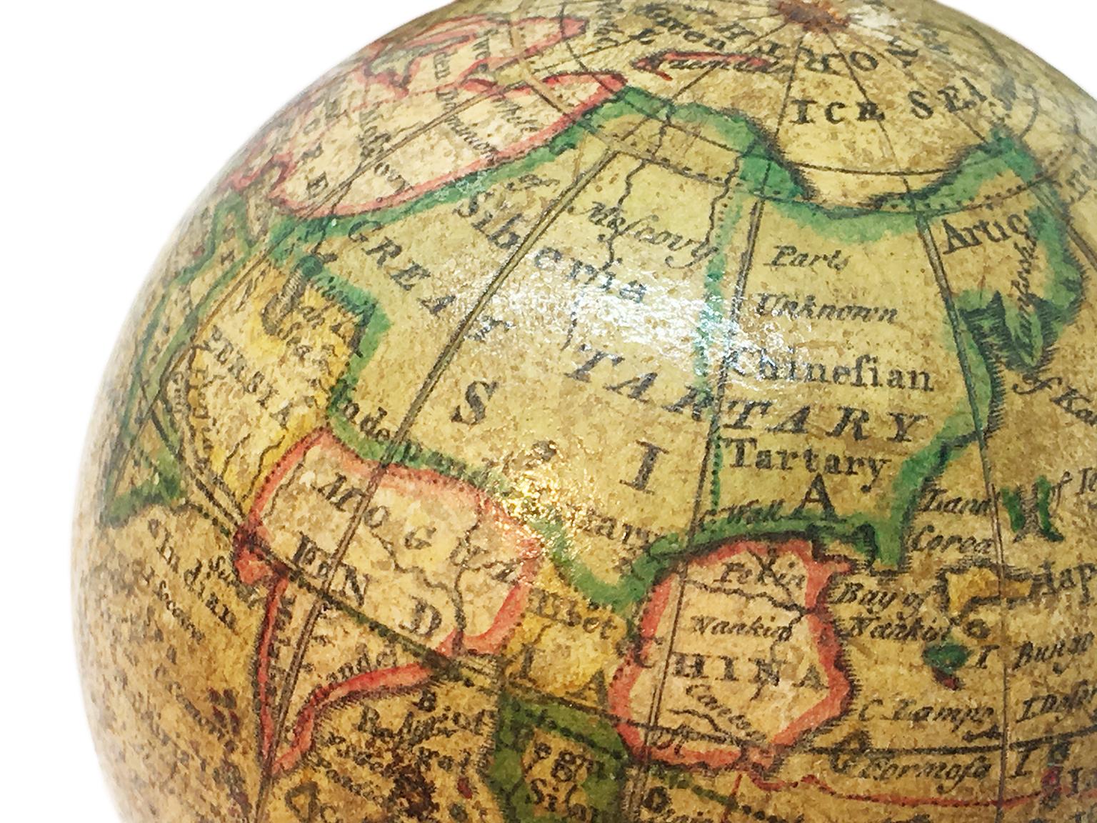 Pocket Globe by Nathaniel Hill, London 1754 For Sale 1