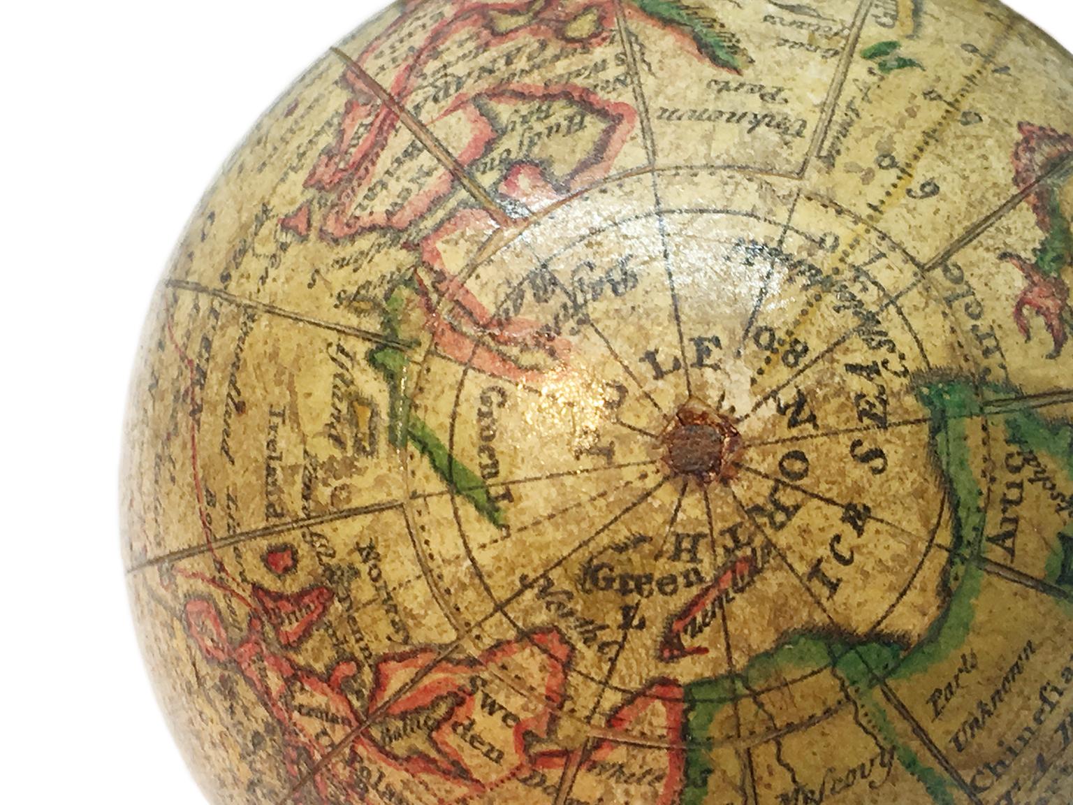 Globe de poche de Nathaniel Hill, Londres 1754 en vente 4