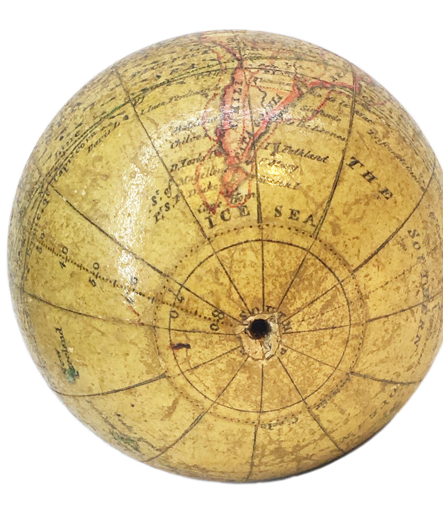 Globe de poche de Nathaniel Hill, Londres 1754 en vente 5