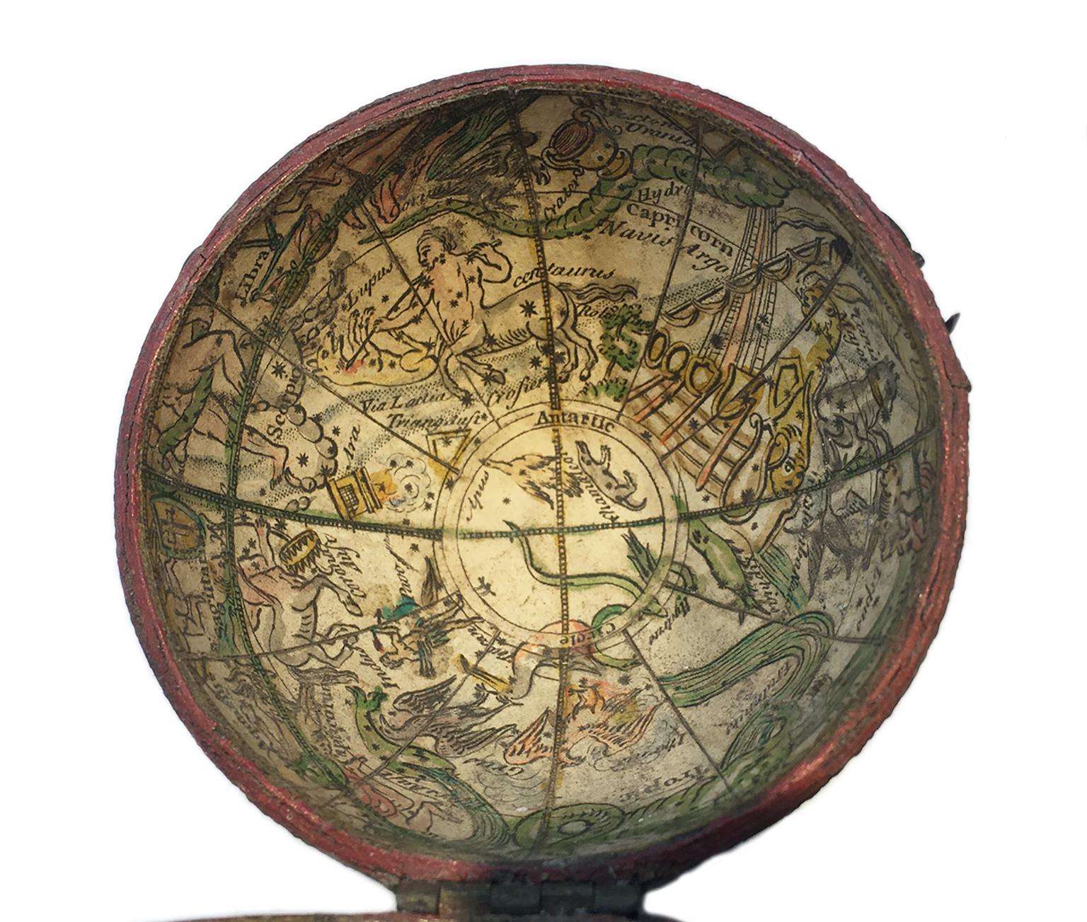 George II Globe de poche de Nathaniel Hill, Londres 1754 en vente