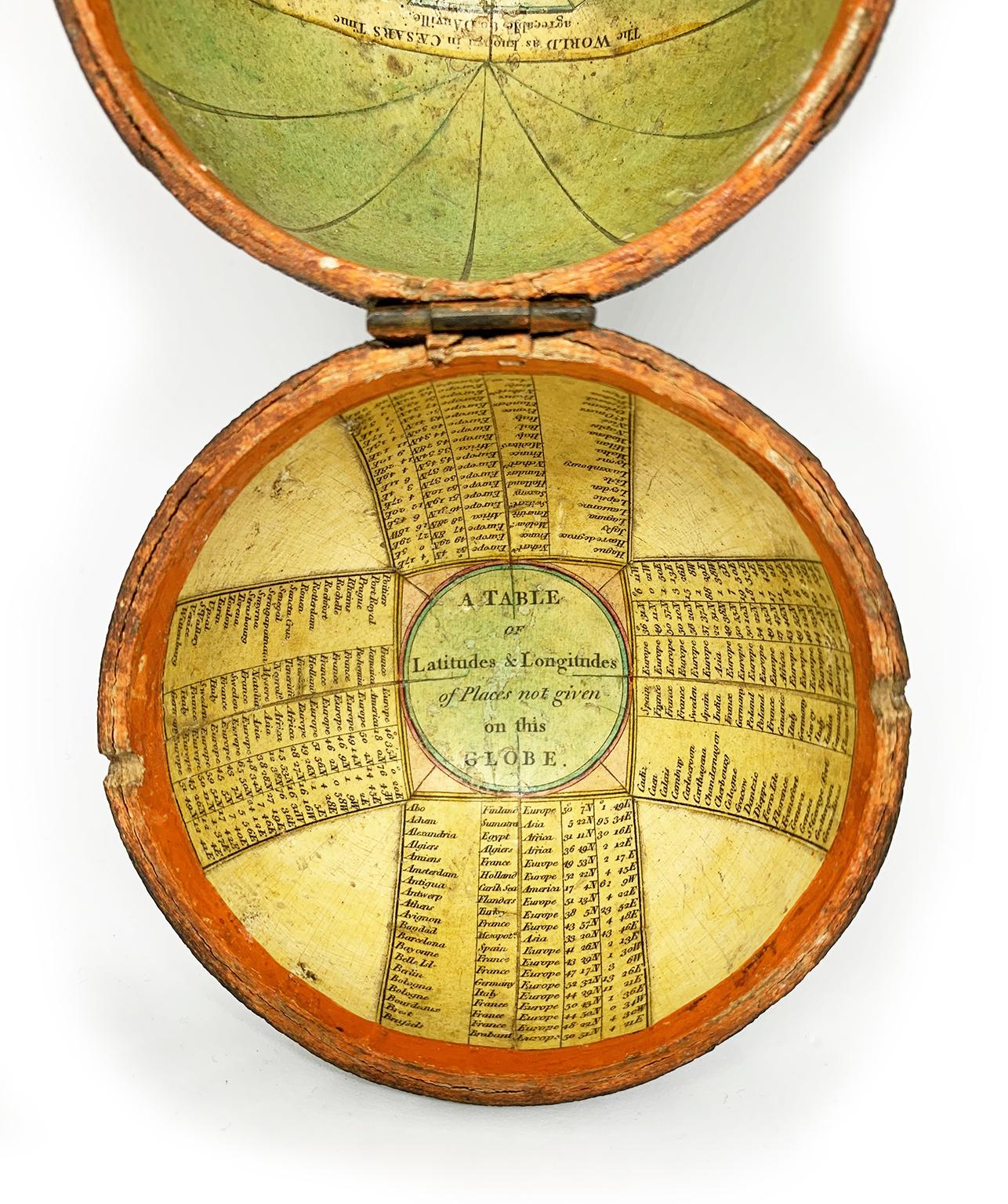 English Pocket Globe John and William Cary, London 1791