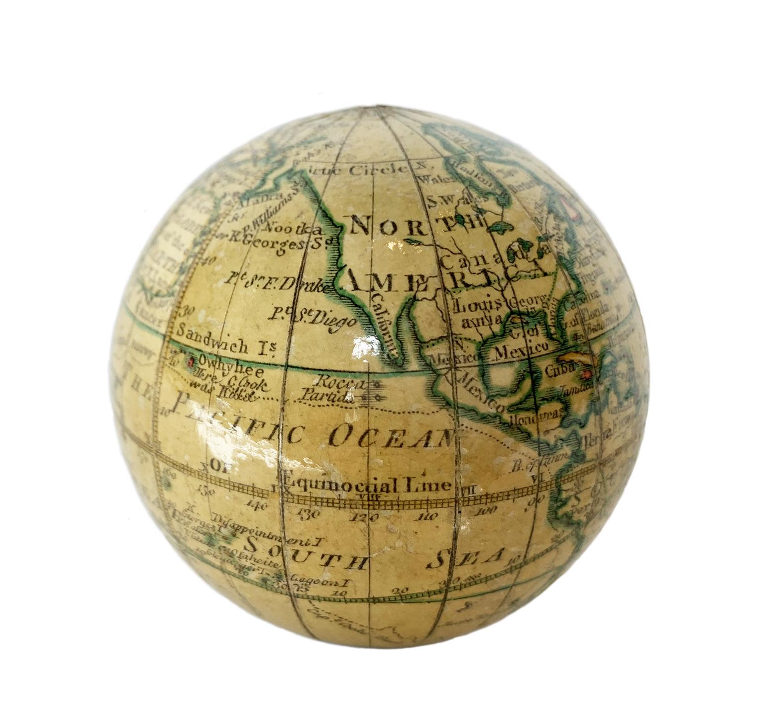 Gravé Pocket Globe, Nicholas Lane, Londres, après 1779 en vente