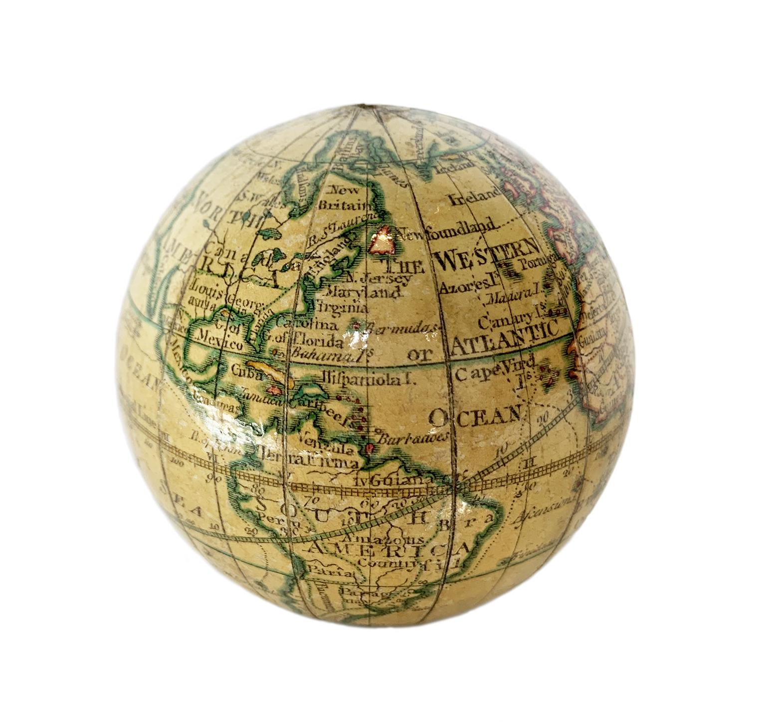 Pocket Globe, Nicholas Lane, London, post 1779 In Good Condition For Sale In Milano, IT