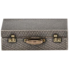 Miniature Sterling Silver Suitcase Box by Karel Bartosik, Hallmarked London 1983