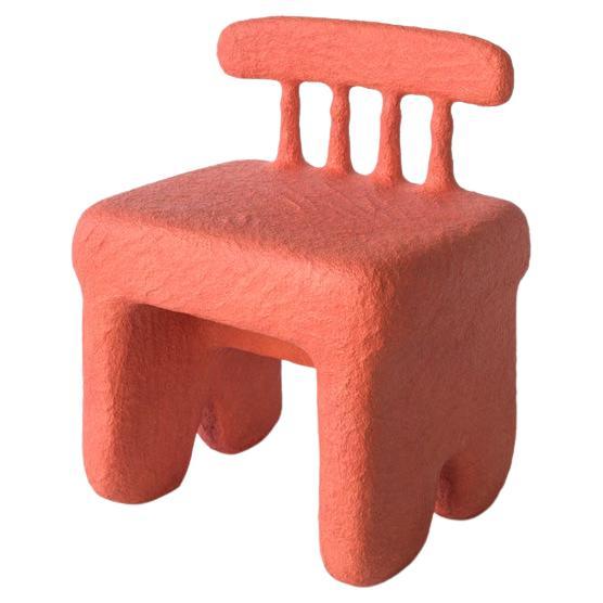 Red Pocket Stool by Polina Miliou For Sale