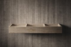 "Pocket" Suspended Sink Made of Travertine Milano