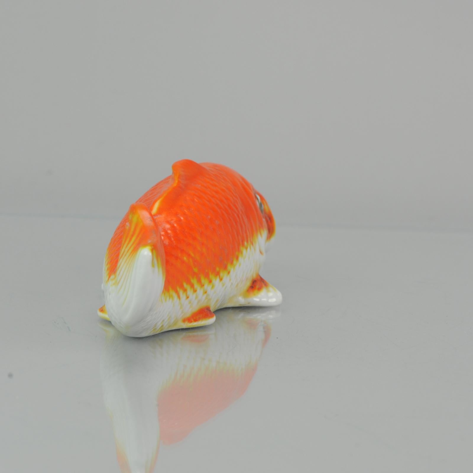 19th Century Pocket Wall Vase in Koi Carp Fish SHape Antique ca 1900 Japanese Kutani For Sale