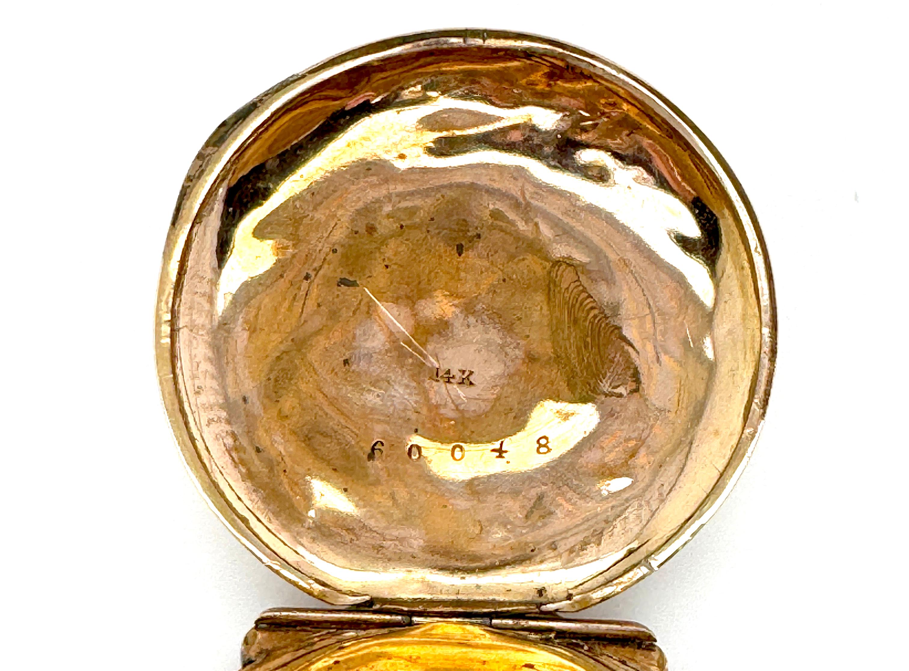 Pocket Watch Gold Case GIANT Box Hinge 14K Multi Color Gold Elgin For Sale 3