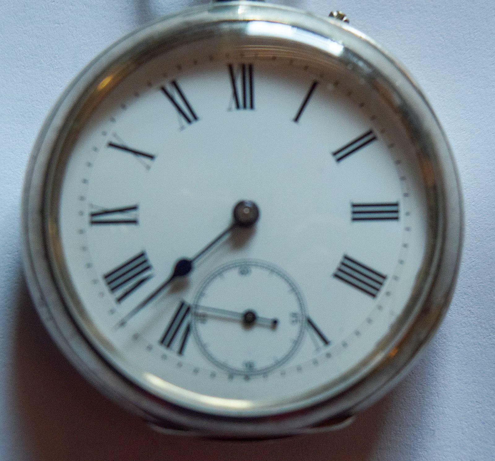 Men's Pocket watch open face silver Russel's Liverpool English silver hall marks