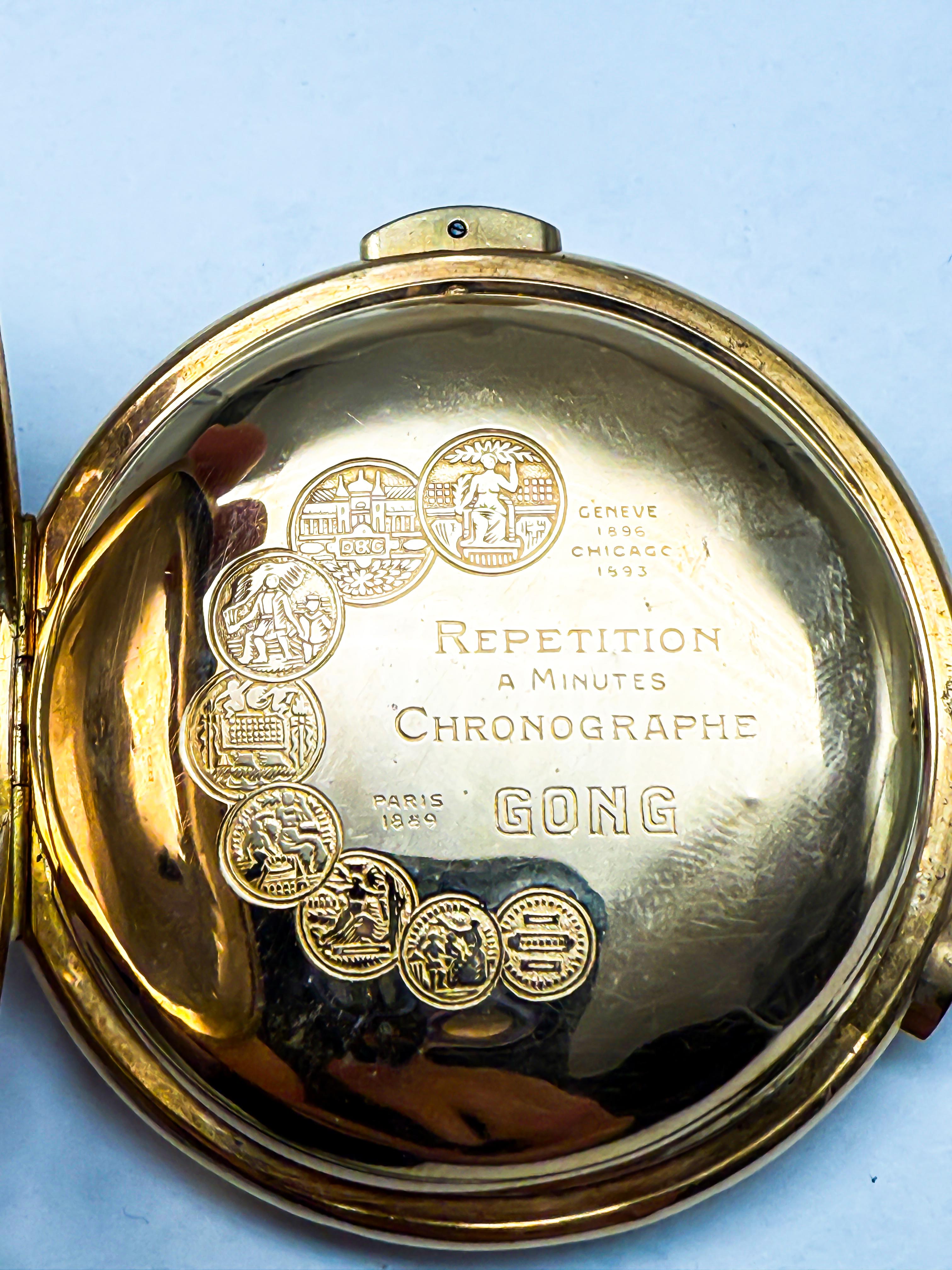 Women's or Men's Pocket Watch with Minute Repeater, 18K Yellow Gold For Sale