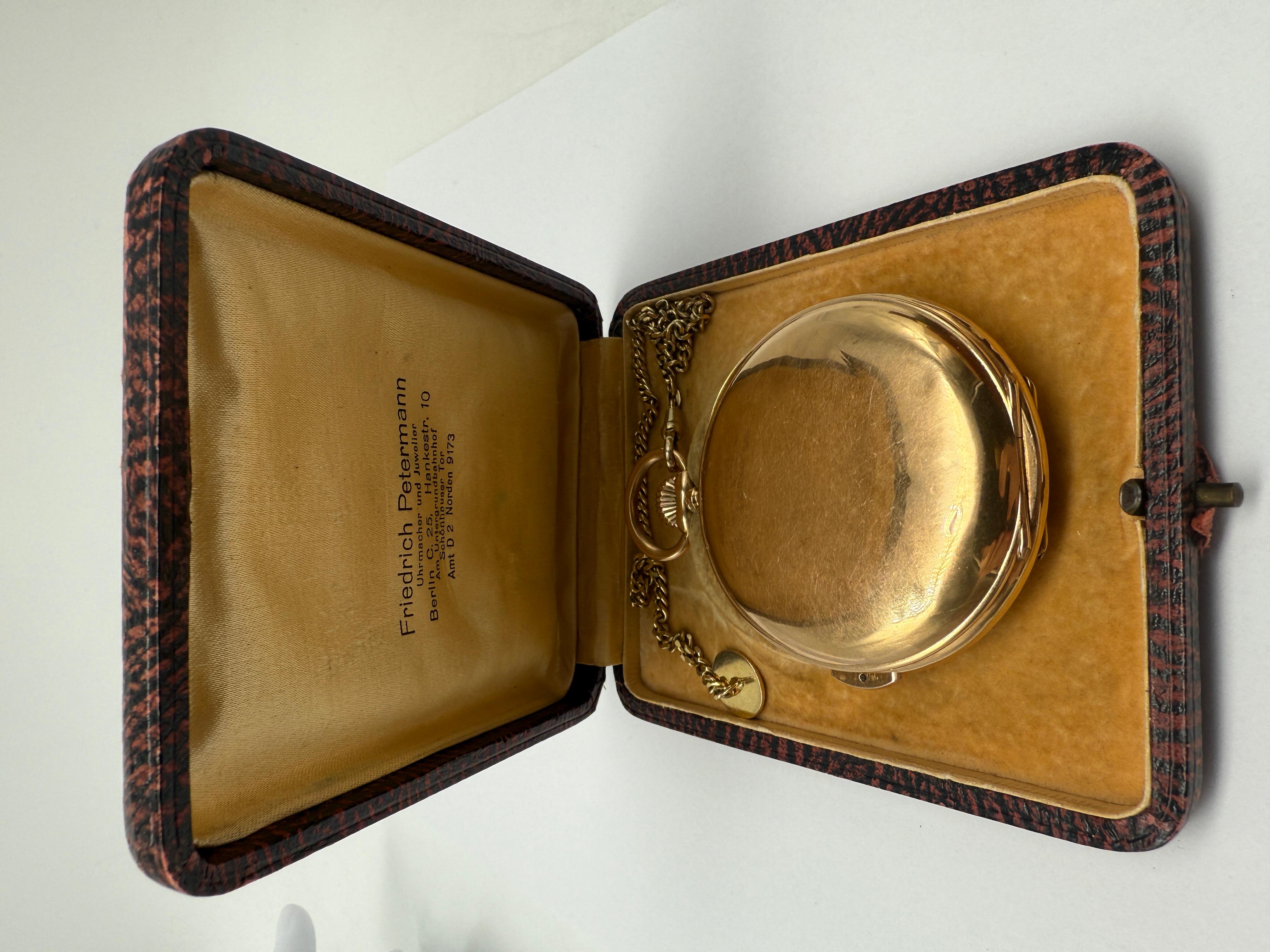 Pocket Watch with Minute Repeater, 18K Yellow Gold For Sale 2