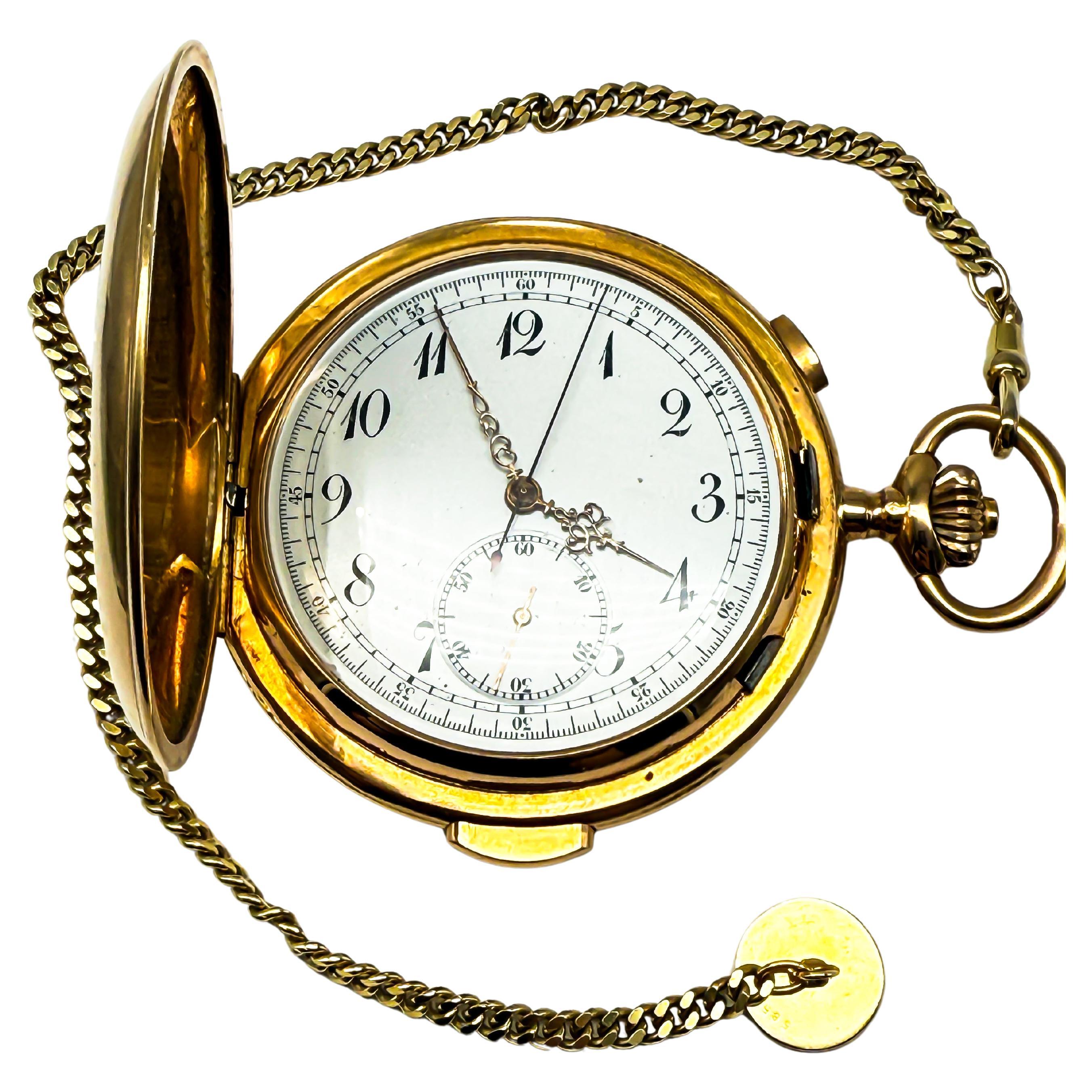 Pocket Watch with Minute Repeater, 18K Yellow Gold