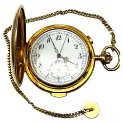 Pocket Watch with Minute Repeater, 18K Yellow Gold
