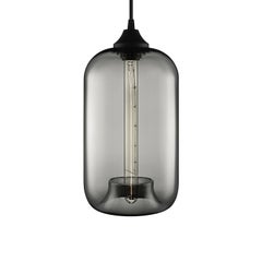 Pod Crystal Handblown Modern Glass Pendant Light, Made in the USA