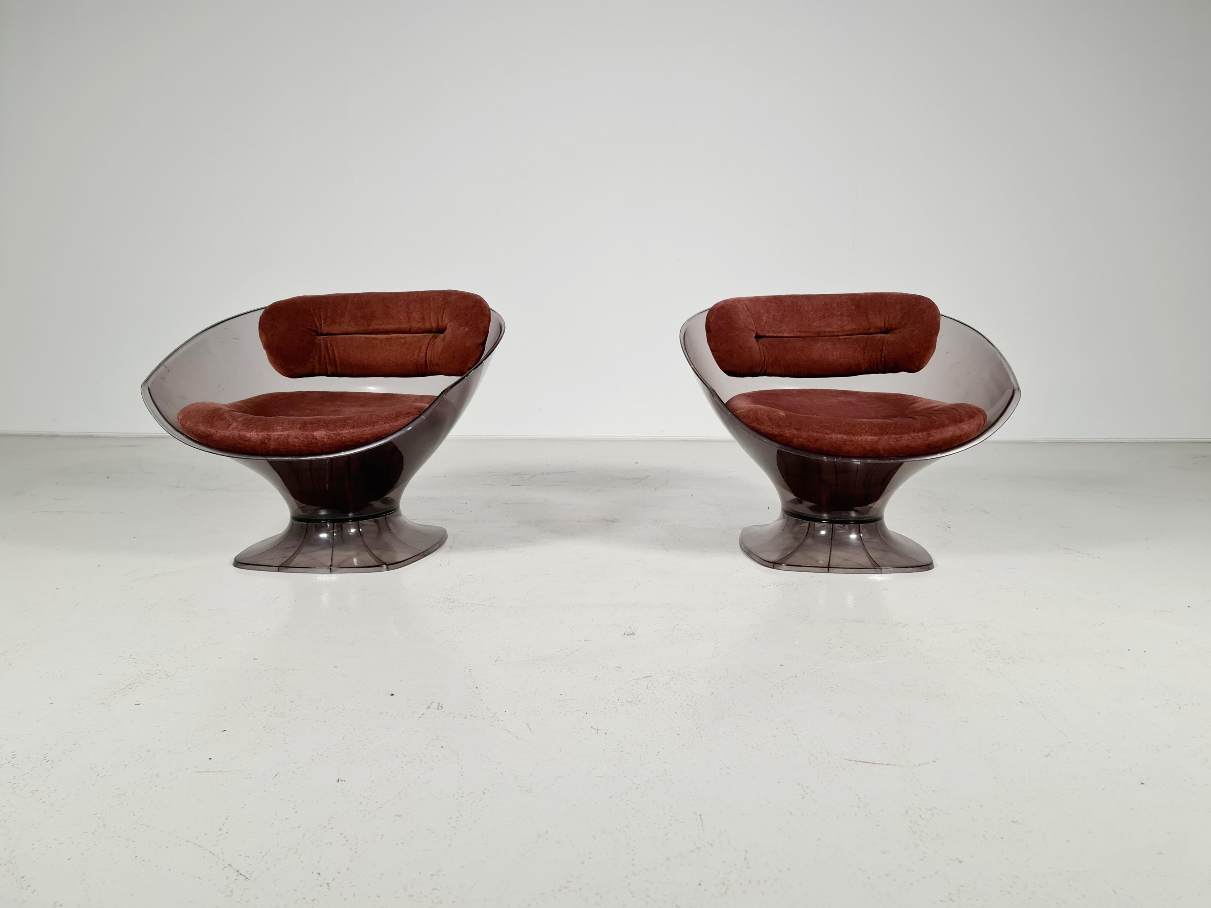 Fabric Pod Lounge Chairs by Raphael Raffel from the 1970s