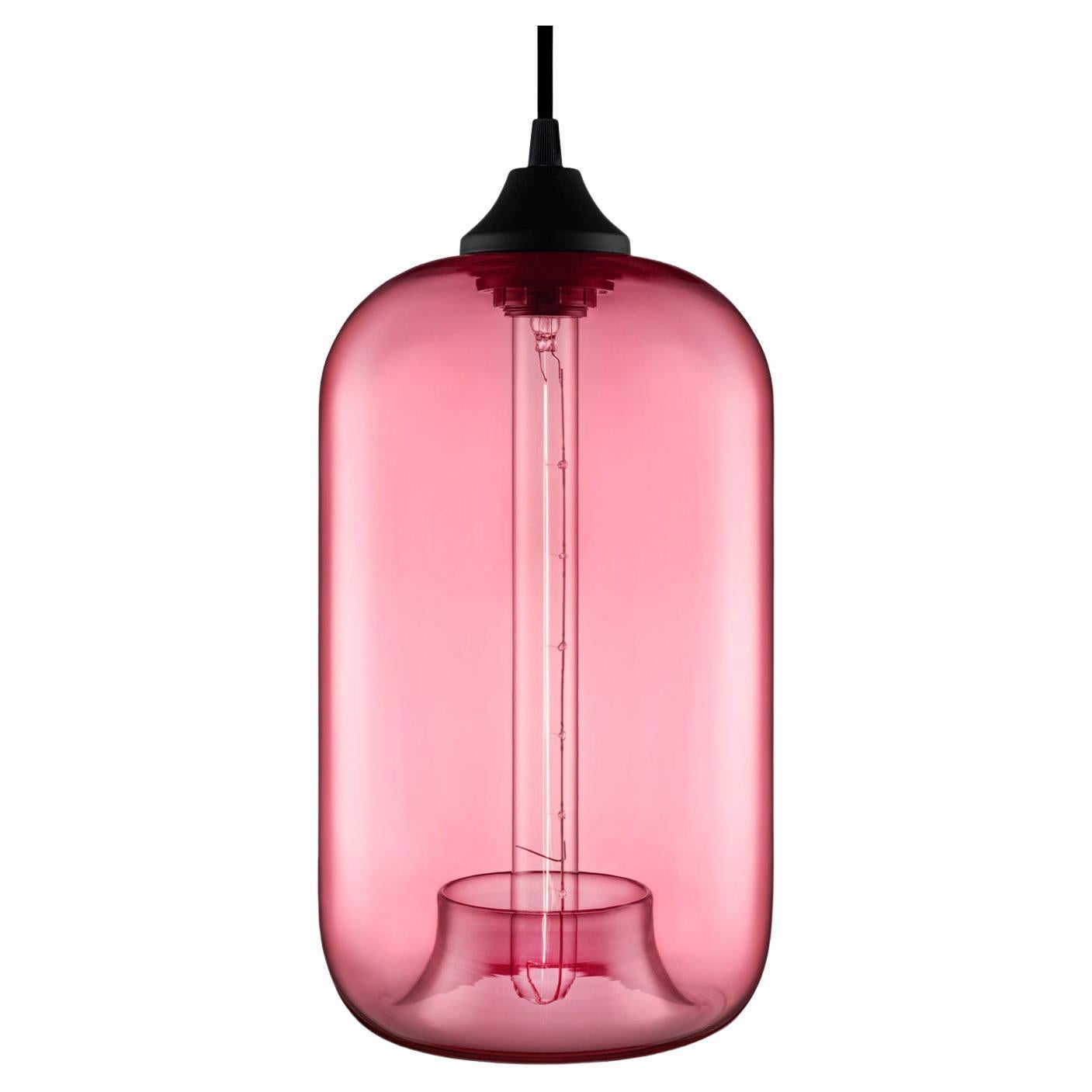 Pod Rose Handblown Modern Glass Pendant Light, Made in the USA For Sale