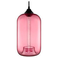 Lampe à suspension moderne en verre soufflé à la main Pod Rose, fabriquée aux États-Unis