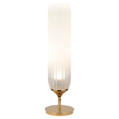Pod Table Light in Polished Gold with Frosted Glass Diffuser
