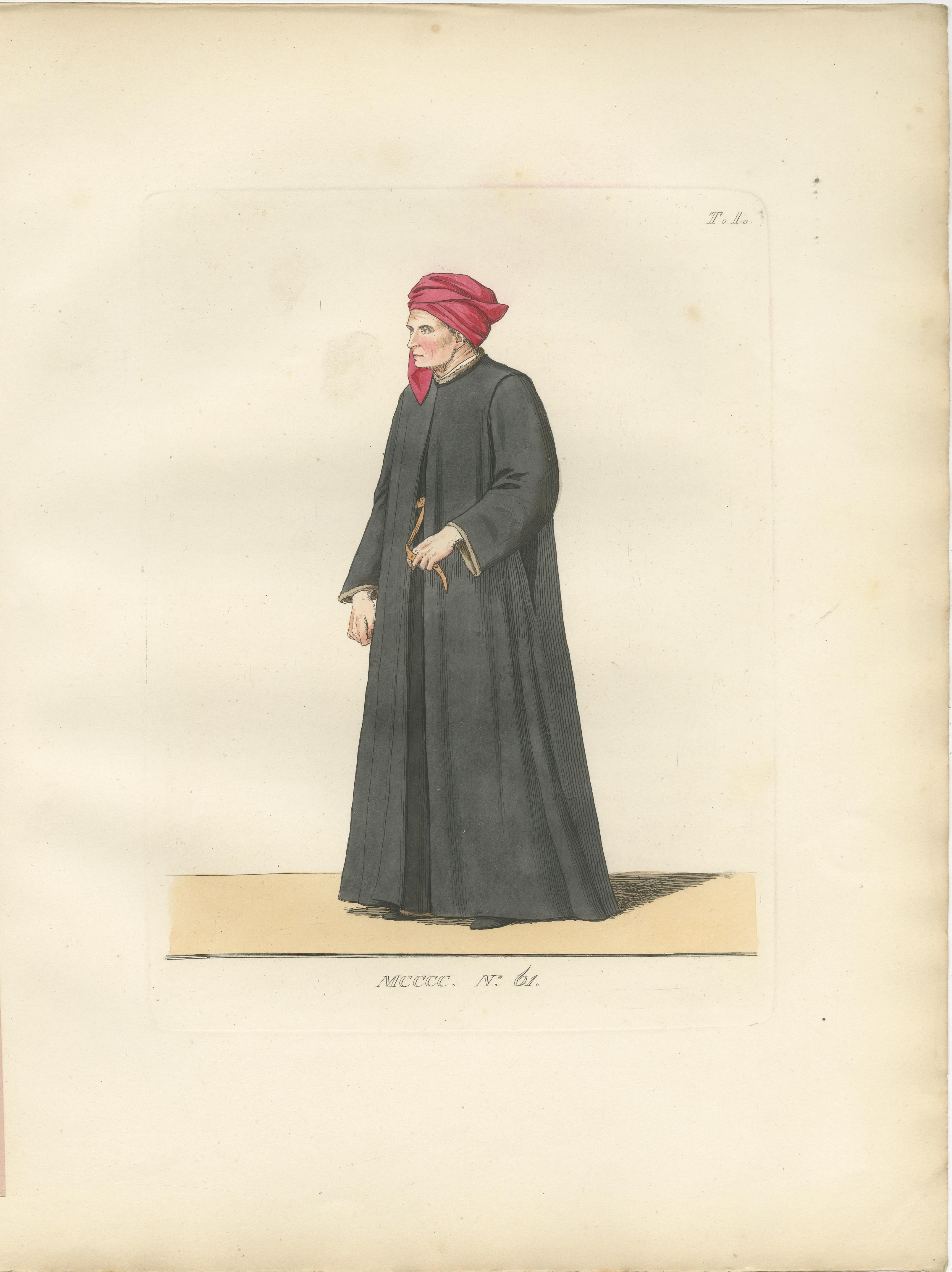 Engraved Podestà’s Palace, Florentine Enforcer, and Cosimo de’ Medici the Elder, 1845 For Sale