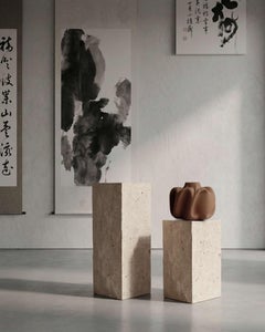 Podium Medio Limestone in Limestone Contemporary Brutalist Style