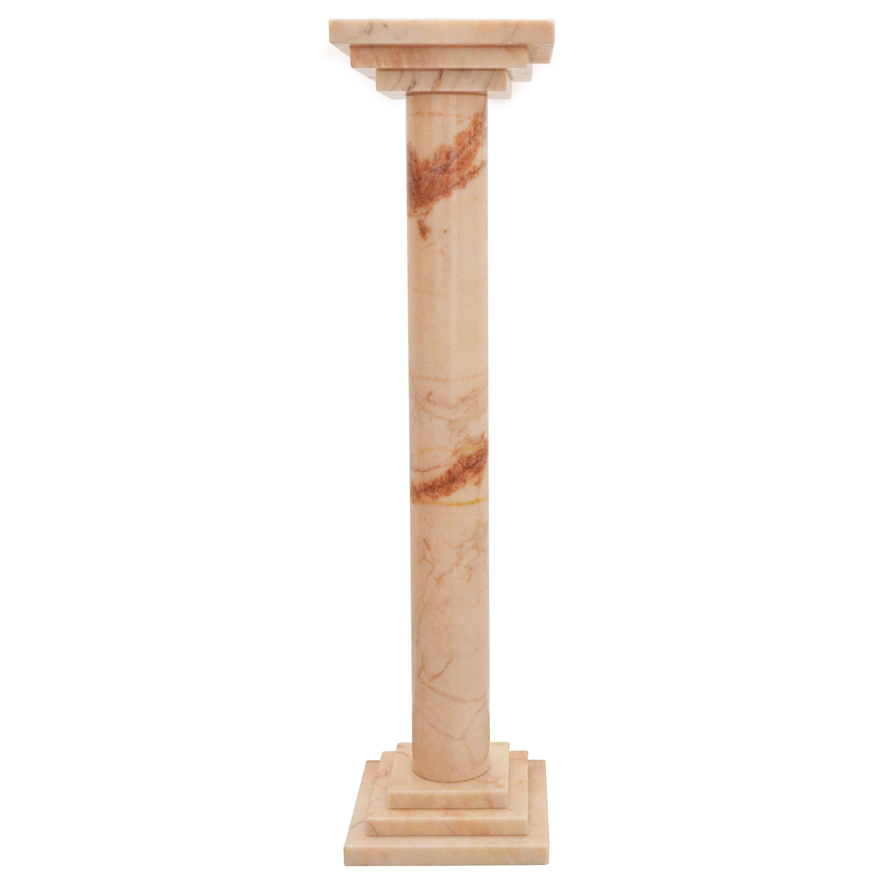 Podium or Column in Portuguese Rose Marble by Element & Co. For Sale