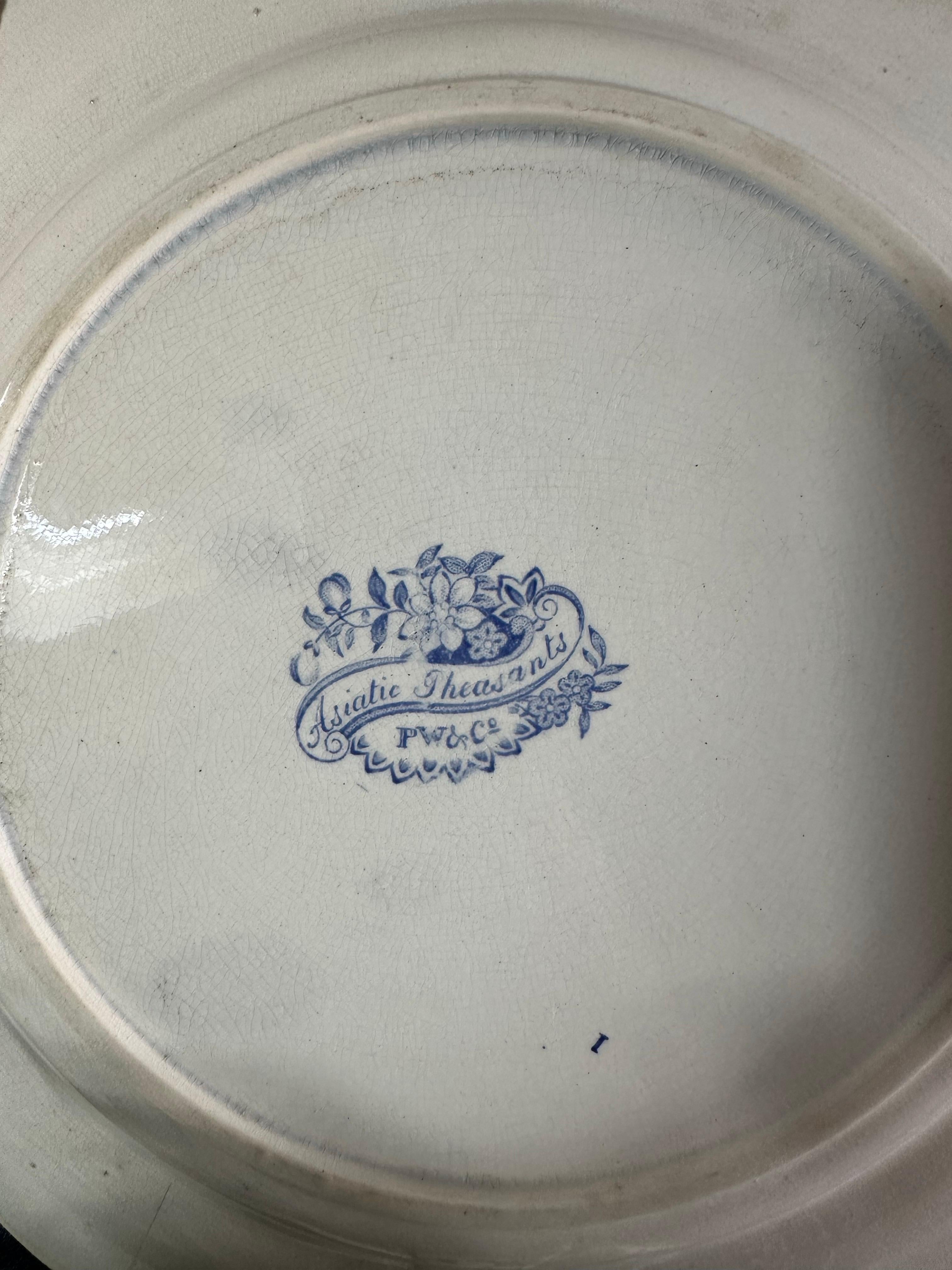 17-Piece Podmore, Walker & Co. Asiatic Pheasants Dinner Service, Circa 1840 For Sale 3