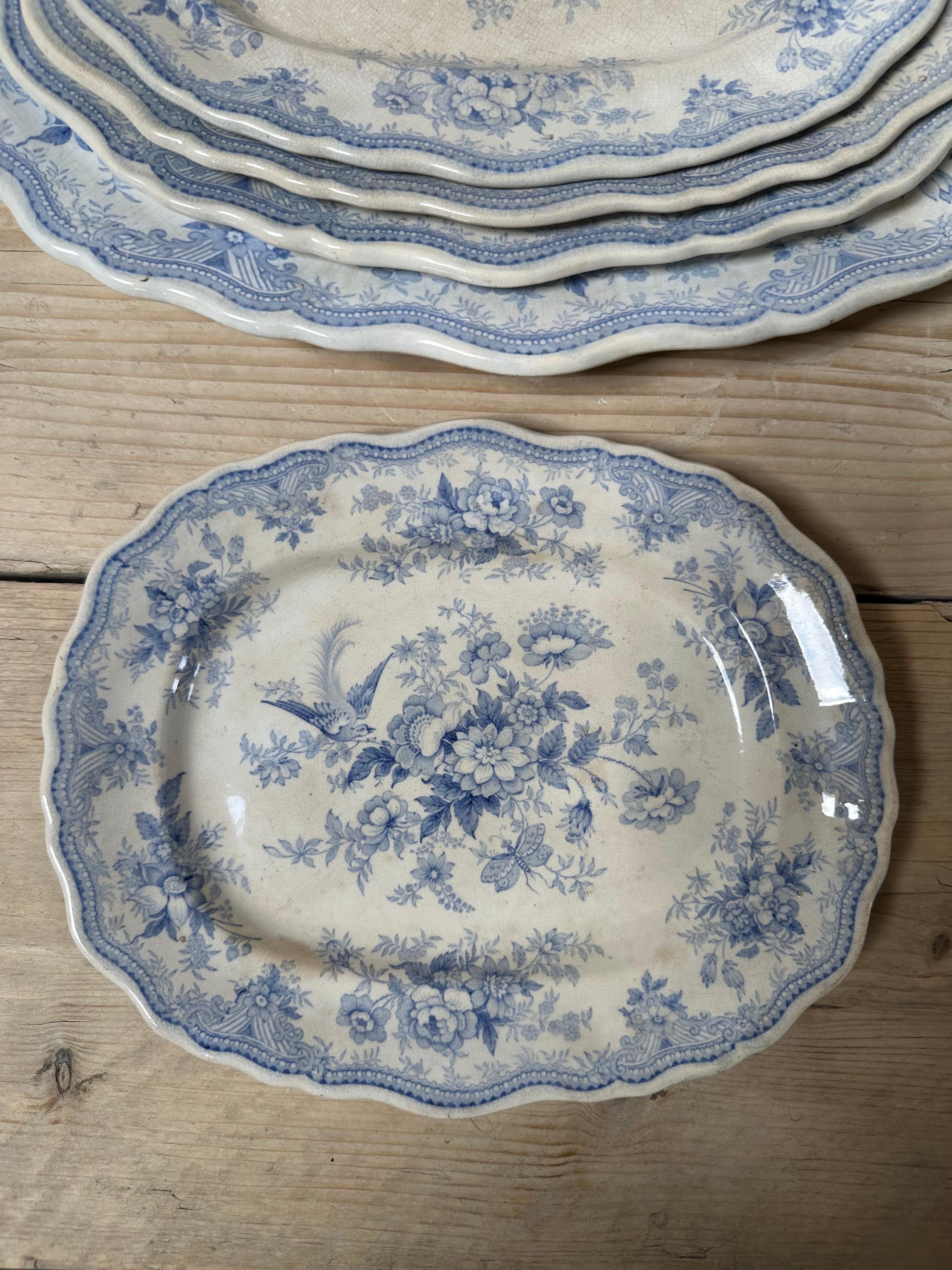 19th Century 17-Piece Podmore, Walker & Co. Asiatic Pheasants Dinner Service, Circa 1840 For Sale