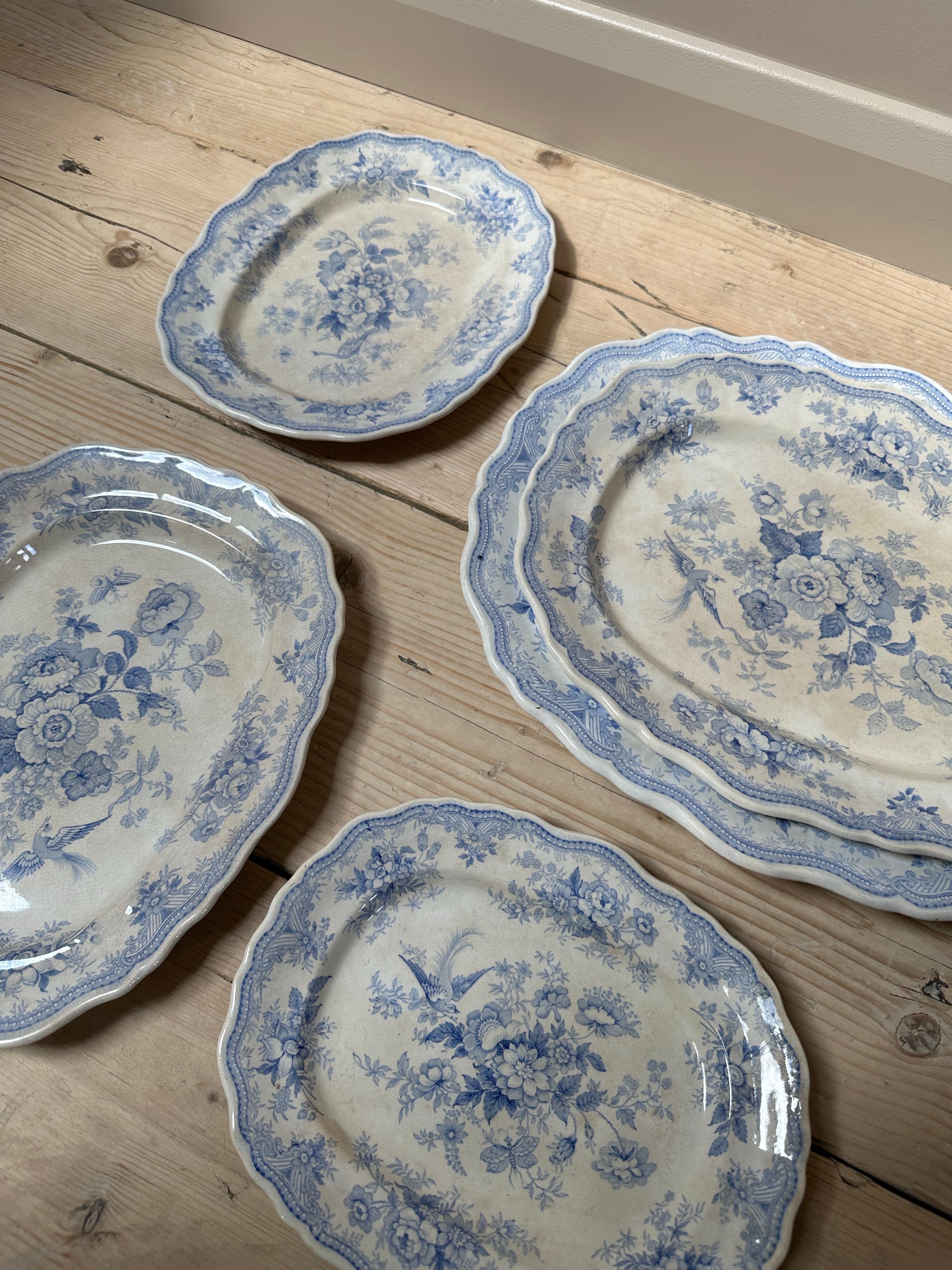 17-Piece Podmore, Walker & Co. Asiatic Pheasants Dinner Service, Circa 1840 For Sale 1