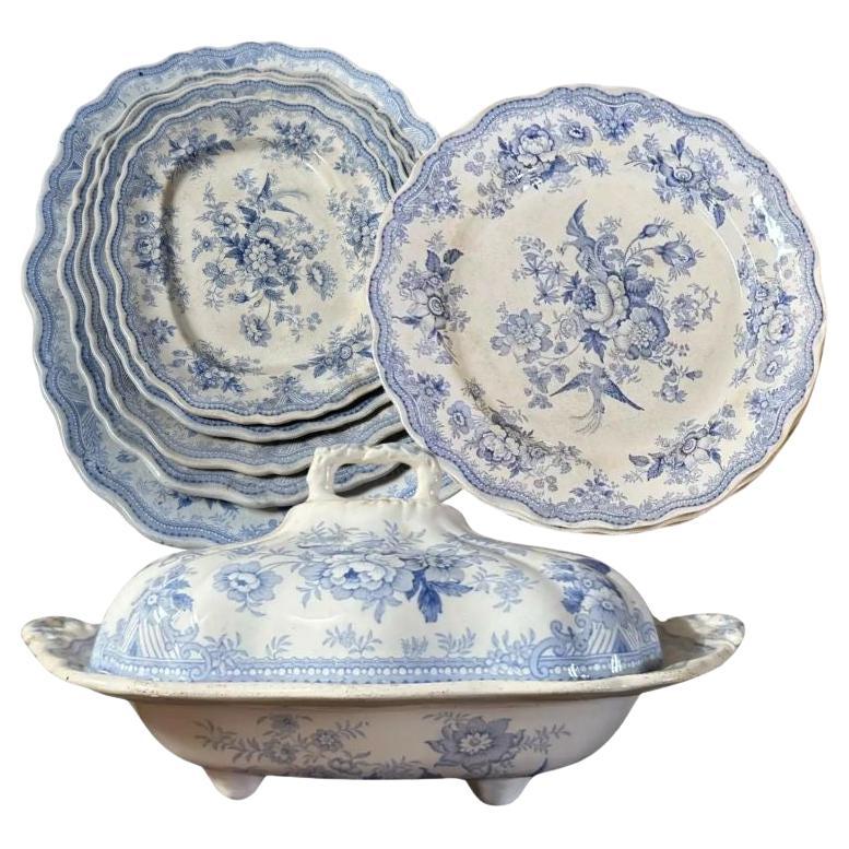 Podmore, Walker & Co. Asiatische Pheasants 17-teiliges Tafelservice aus Asien, um 1840