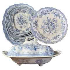Podmore, Walker & Co. Asiatic Pheasants 17-Piece Dinner Service, Circa 1840