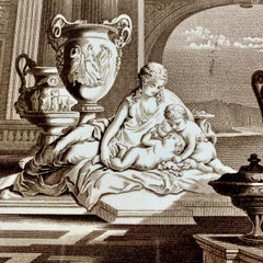 Podmore Walker Staffordshire Minerva Mythology Sepia Brown Transferware Platter