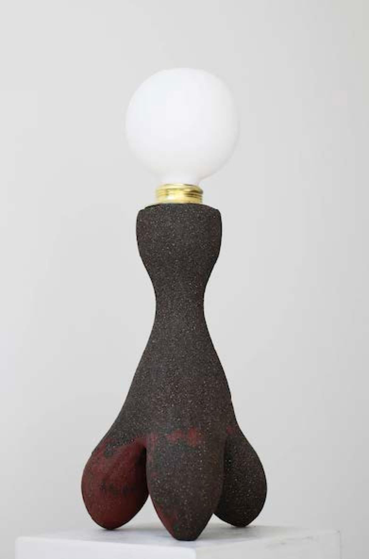 Podo lamp by Abid Javed
Dimensions: D 15 x H 50 cm (dimensions are variable)
Materials: Ceramic 
Available in multiple clay bodies and size options.

Ceramic table lamp base.
Handmade stoneware ceramic lamp base. Coiled hollow form with a