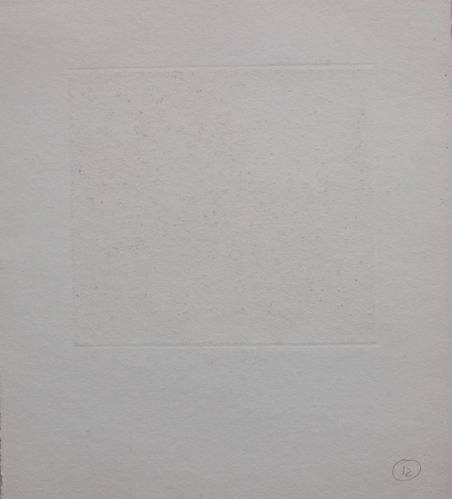 Reunión, papel/grabado, 11,5x12,5 cm - Print Simbolista de Podolczak Igor