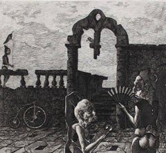 Reunión, papel/grabado, 11,5x12,5 cm