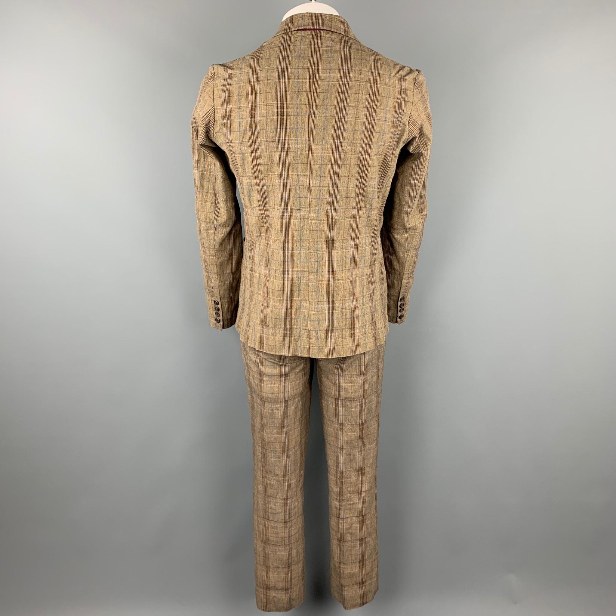 brown plaid suit