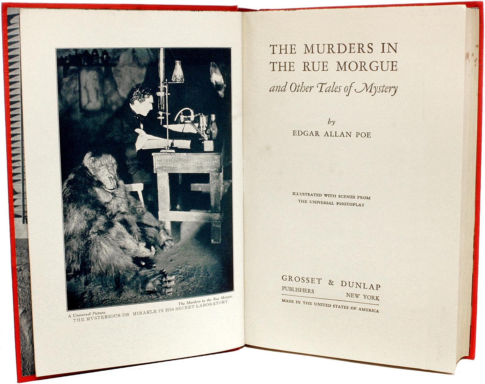 American Poe, Edgar Allan, the Murders in the Rue Morgue, First Photoplay Edition, 1932 For Sale