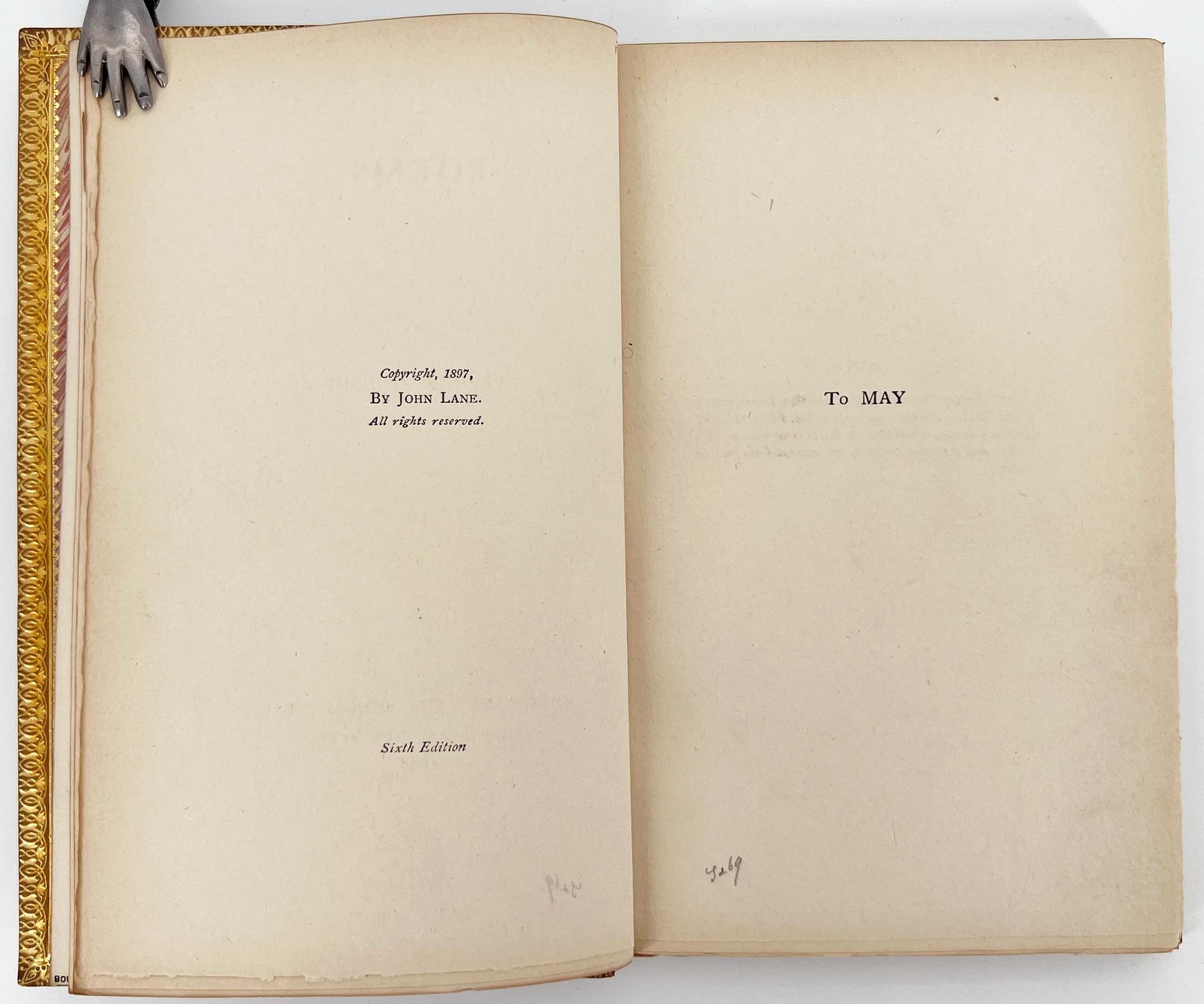 POEMS by Stephen Phillips in a lovely Zahensdorf binding, 1898 In Excellent Condition For Sale In Middletown, NY