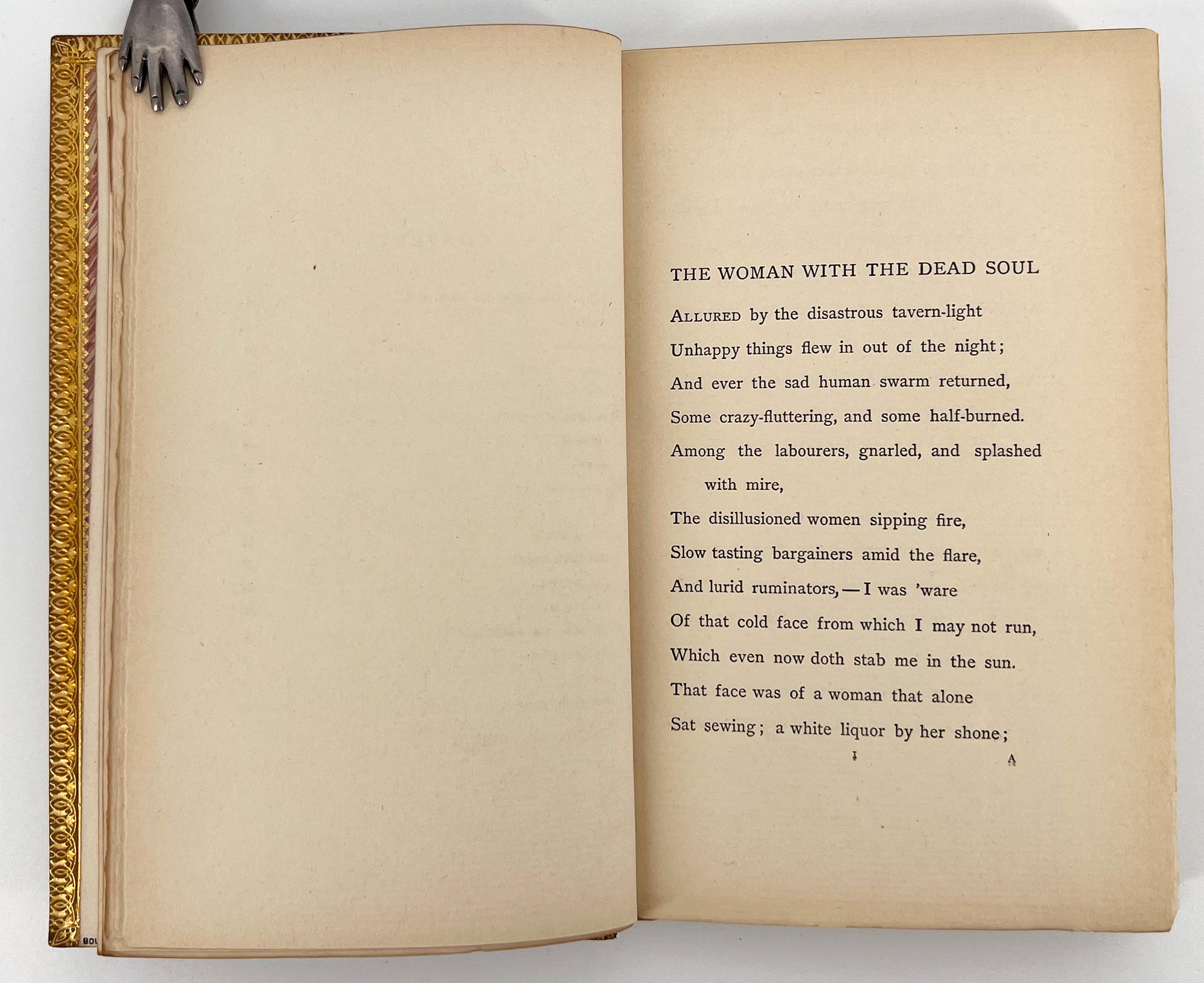 Leather POEMS by Stephen Phillips in a lovely Zahensdorf binding, 1898 For Sale