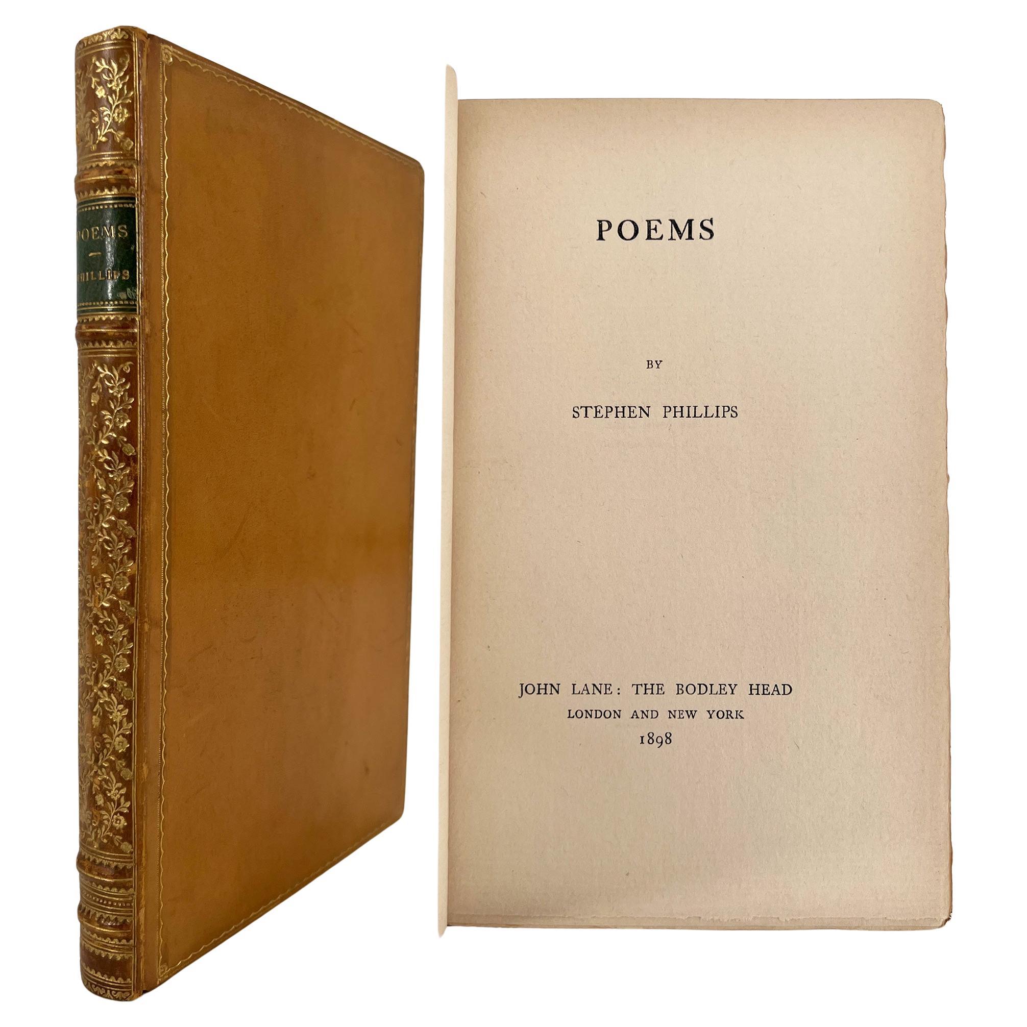 POEMS by Stephen Phillips in a lovely Zahensdorf binding, 1898