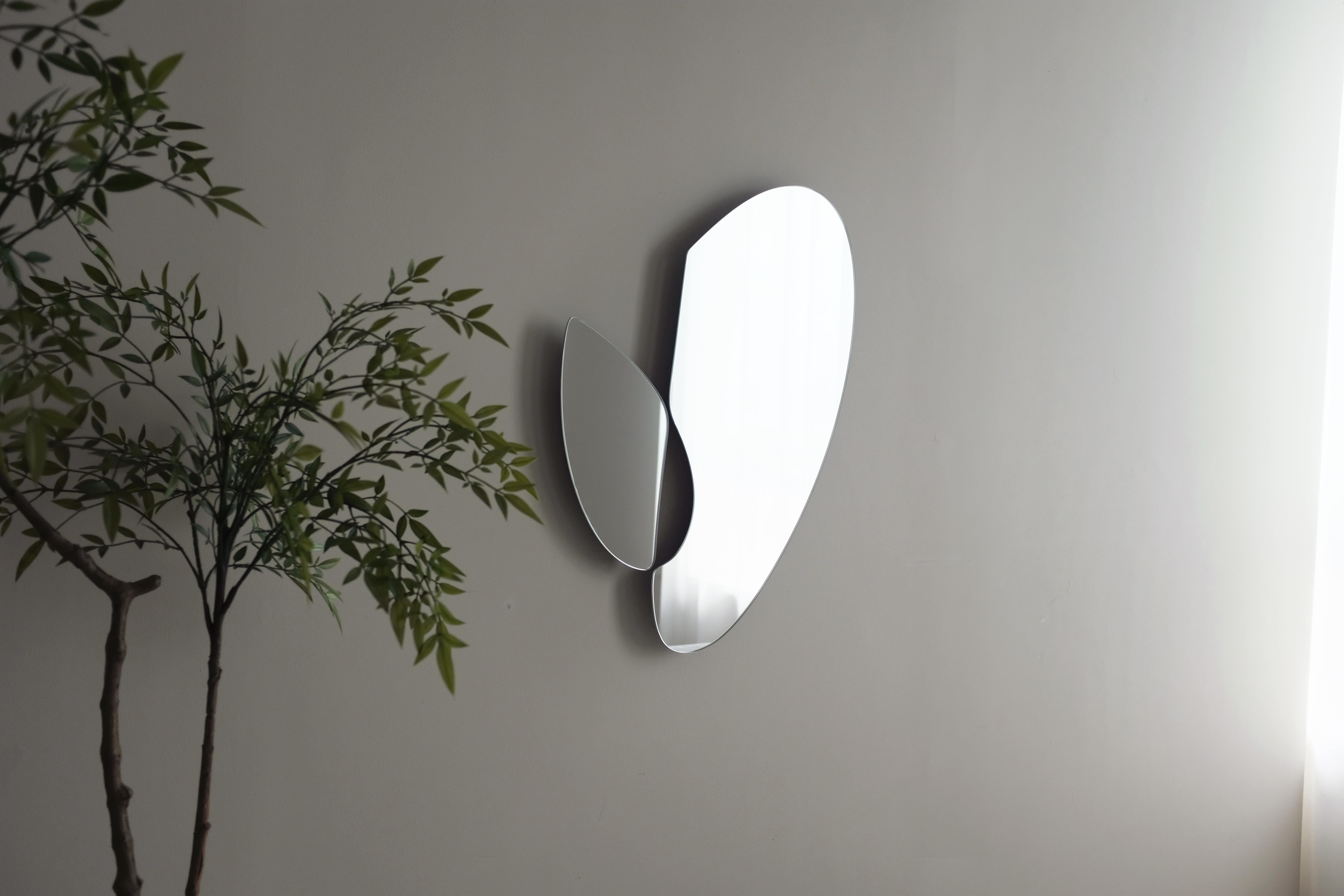 Asian 'Poet’s Mirror' - by Soo Joo, Asymmetric Organic Vanity Mirror  For Sale