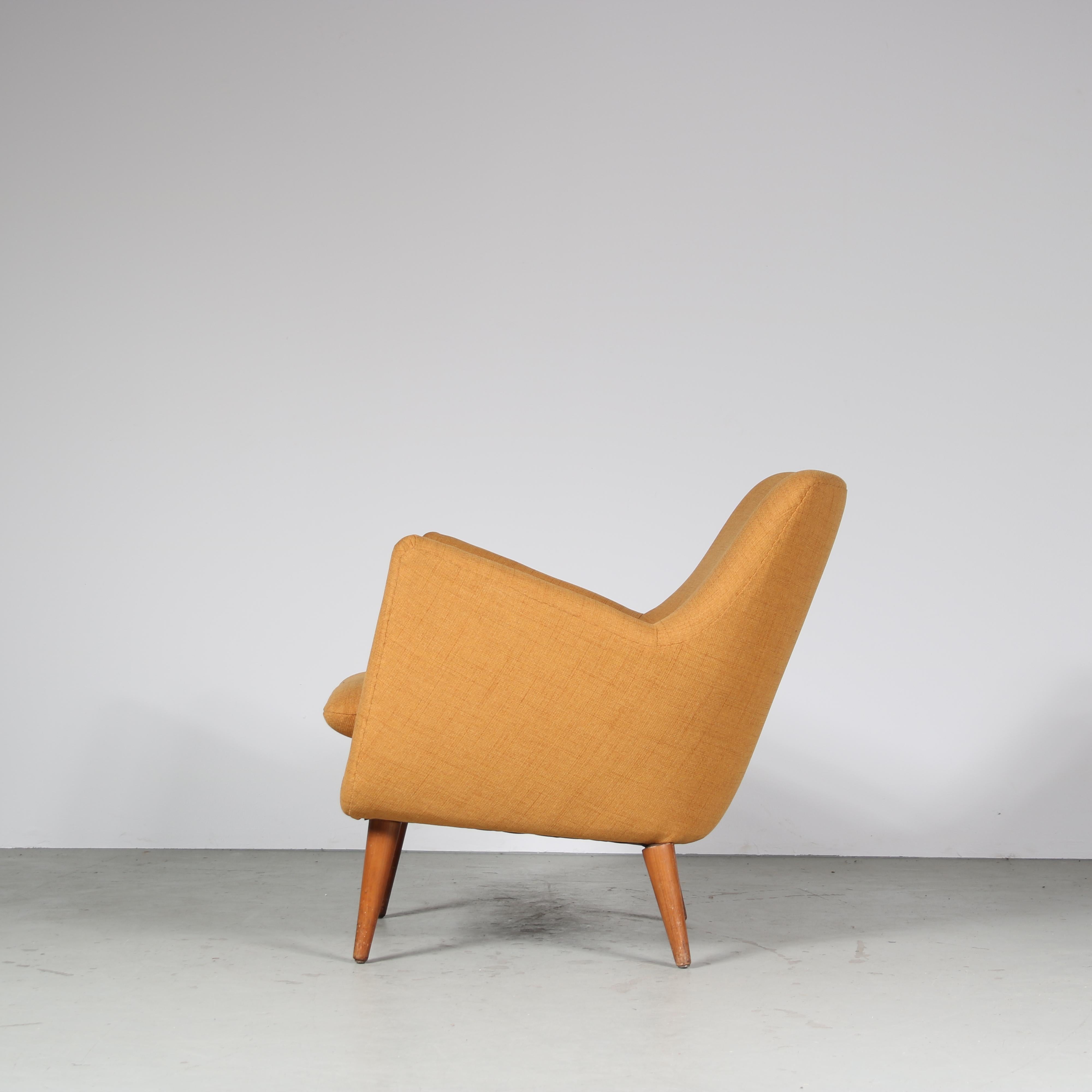 “Poet” Chair by Finn Juhl for Niels Vodder in Denmark, 1950 In Good Condition For Sale In Amsterdam, NL