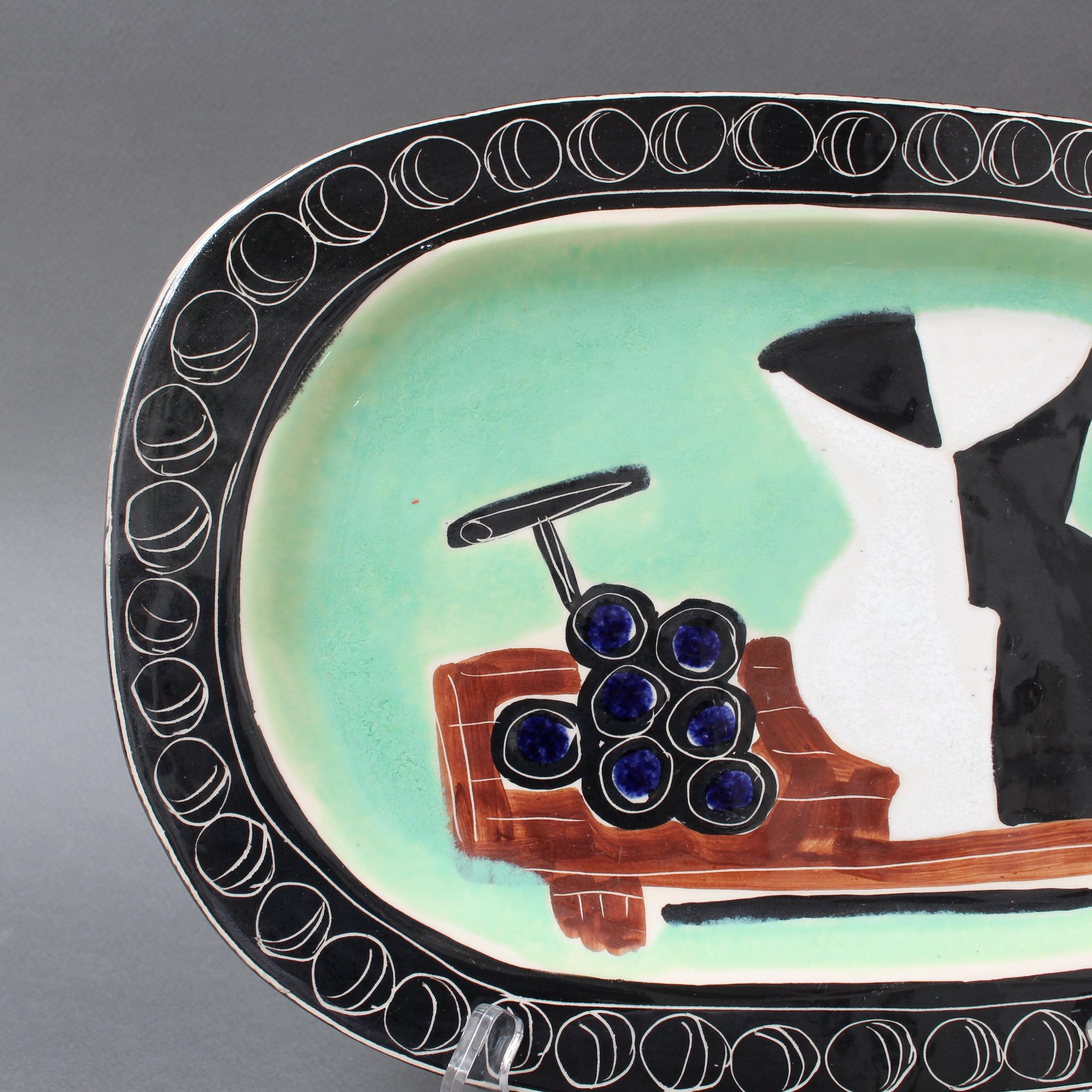 Mid-20th Century Poet-Laval Decorative Ceramic Platter by Jacques Pouchain, France circa 1950s